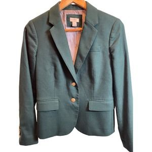 Vintage J. Crew Women’s Blazer Jacket Hunter Green Large Gold Intricate Buttons